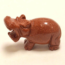 Hippo 2.25 Inch Figurine - Goldstone