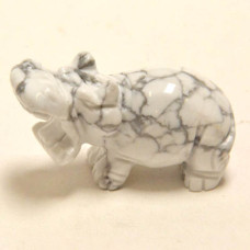 Hippo 2.25 Inch Figurine - Howlite White