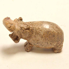 Hippo 2.25 Inch Figurine - Picture Jasper