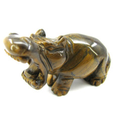 Hippo 2.25 Inch Figurine - Tiger Eye