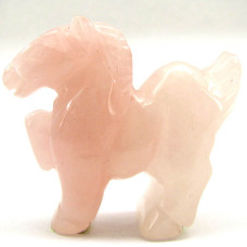 Horse Pacing 2.25 Inch Figurine - Rose Quartz