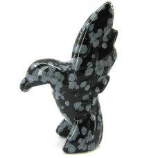 Hummingbird 2.25 Inch Figurine - Snowflake Obsidian