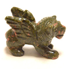 Lion with Wings 2.25 Inch Figurine - Unakite