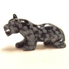 Panther 2.25 Inch Figurine - Snowflake Obsidian