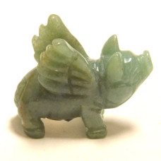 Pig Flying 2.25 Inch Figurine - Aventurine