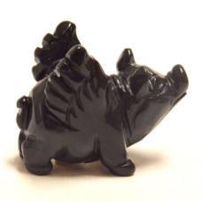 Pig Flying 2.25 Inch Figurine - Obsidian Black