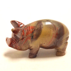 Pig Classic 2.25 Inch Figurine - Rainbow Jasper