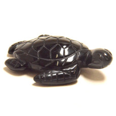 Sea Turtle 2.25 Inch Figurine - Obsidian Black