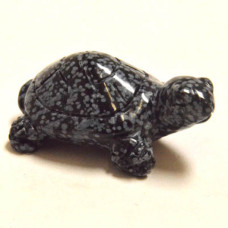 Turtle 2.25 Inch Figurine - Snowflake Obsidian