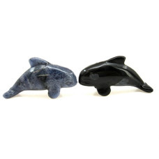 Whale (Orca) 1.5 Inch Figurine  - Opalite