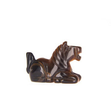 Horse Sitting 1 Inch Figurine - Obsidian Black