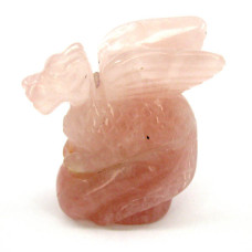 Dragon on Base 1.5 Inch Figurine - Rose Quartz