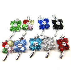 Rhinestone Crystal Pendants 10 piece Packs - Multi Color Flowers