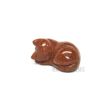 Cat Laying 1.5 Inch Figurine - Goldstone Cat Laying 1.5 Inch Figurine - Goldstone