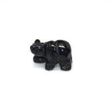 Bear Walking 1 Inch Figurine - Blue Goldstone