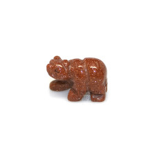 Bear Walking 1 Inch Figurine - Goldstone