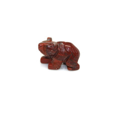 Bear Walking Carved Fetish Bead 0.75 Inch - Rainbow Jasper