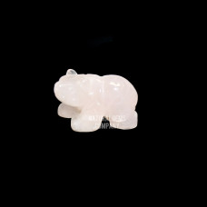 Bear Walking Carved Fetish Bead 0.75 Inch - Rose Quartz