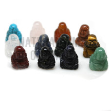 Buddha Classic Carved Fetish Bead 0.75 Inch - Assorted Stones