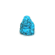 Buddha Classic Carved Fetish Bead 0.75 Inch - Howlite Turquoise