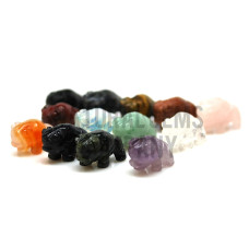 Buffalo Carved Fetish Bead 0.75 Inch - Assorted Stones