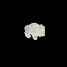 Buffalo Carved Fetish Bead 0.75 Inch - Clear Quartz