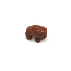 Buffalo Carved Fetish Bead 0.75 Inch - Goldstone