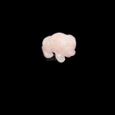 Buffalo Carved Fetish Bead 0.75 Inch - Rose Quartz