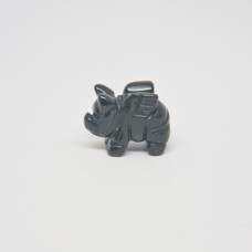 Pig Flying 1 Inch Figurine - Black Obsidian