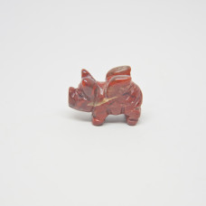 Pig Flying 1 Inch Figurine - Rainbow Jasper