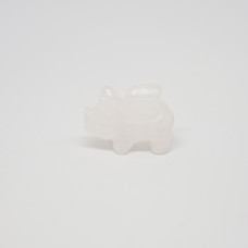 Pig Flying 1 Inch Figurine - Rose Quartz