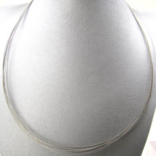 18 Inch 8 Strand Wire Choker with Sterling Silver Clasp 5pcs Pack - Silver