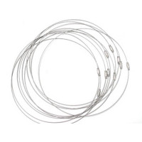 18 Inch Single Wire Choker with Screw On Clasp 10 piece pack - Silver