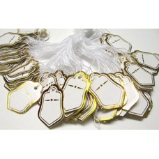 Bell Shape 25mm x 15mm  Tag 100 piece pack - Gold or Silver