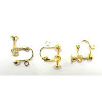 759 Gold Plated Scew On Earrings 10 Piece Packs