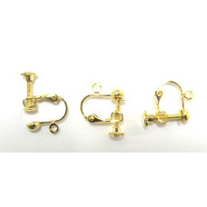 759 Gold Plated Scew On Earrings 10 Piece Packs