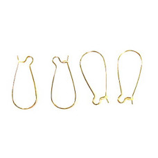 760 Gold Plated Kidney Earring Hooks 30 Piece Packs