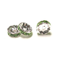 936 10mm Green Crystal Rondelle 12 Piece Packs