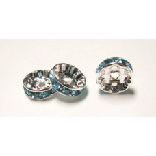 981 10mm Teal Crystal Rondelle 12 Piece Packs