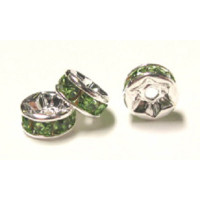 992 8mm Green Crystal Rondelle 12 Piece Packs