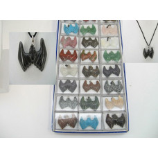 Pendant Pack on Cord - Bat Assorted Stones 24 piece pack