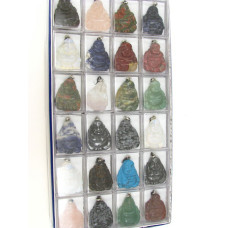 Pendant Pack on Cord - Buddha Assorted Stones 24 piece pack