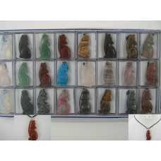 Pendant Pack on Cord - Coyote Assorted Stones 24 piece pack