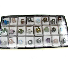 Pendant Pack on Cord - Dice Assorted Stones 24 piece pack