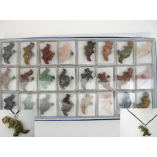 Pendant Pack on Cord - Dinosaur Assorted Stones and Species 24 piece pack