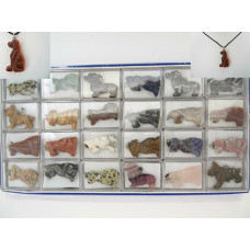 Pendant Pack on Cord - Dog Assorted Stones and Breeds 24 piece pack