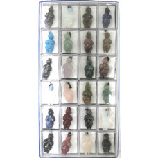 Pendant Pack on Cord - Goddess Assorted Stone 24 piece pack