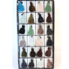 Pendant Pack on Cord - Kwin Yin Assorted Stones 24 piece pack