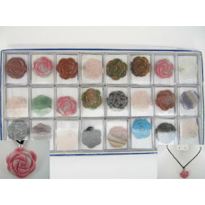 Pendant Pack on Cord - Rose Assorted Stones 24 piece pack