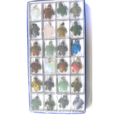 Pendant Pack on Cord - Sea Turtle Assorted Stones 24 piece pack